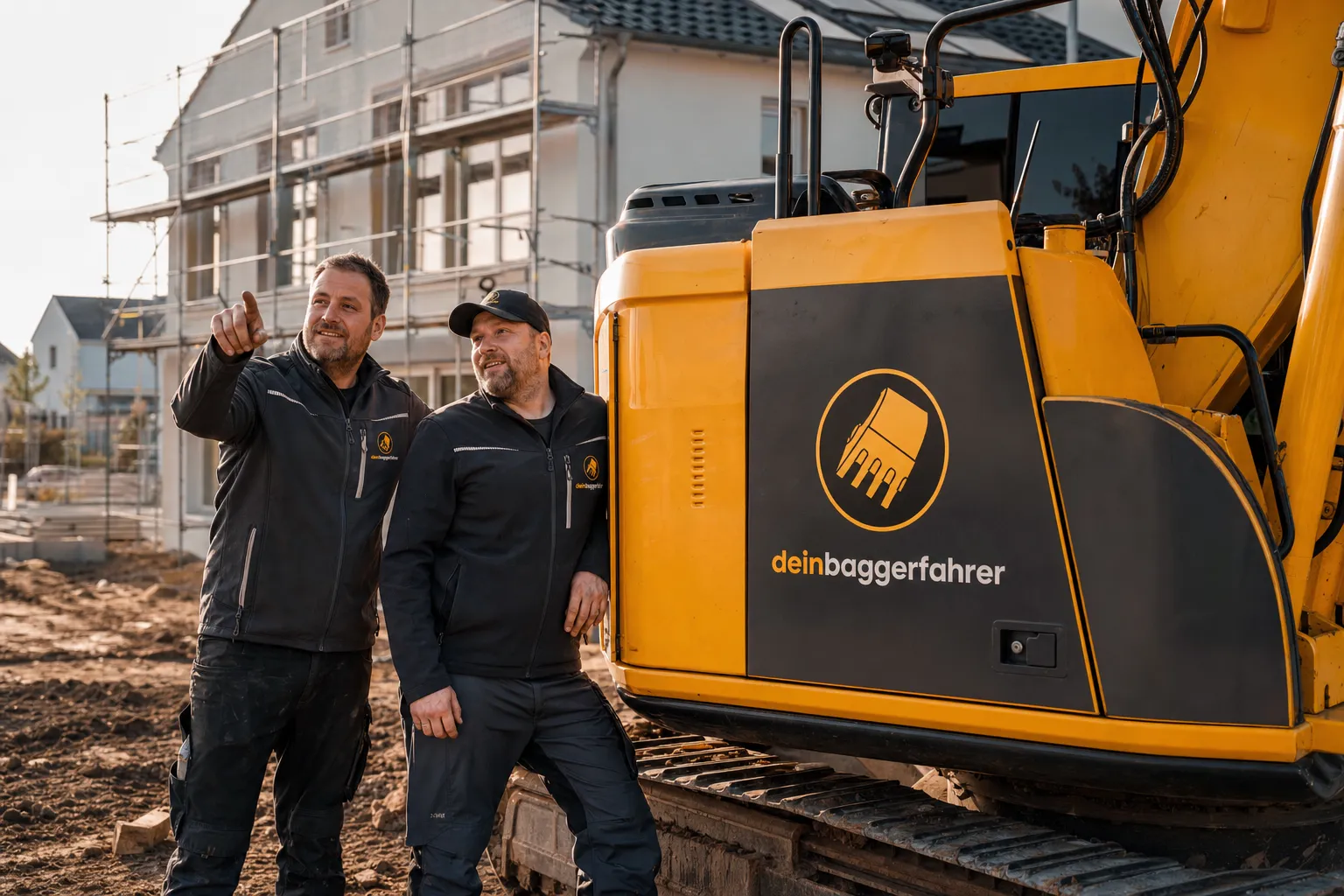 Team von deinbaggerfahrer auf der Baustelle